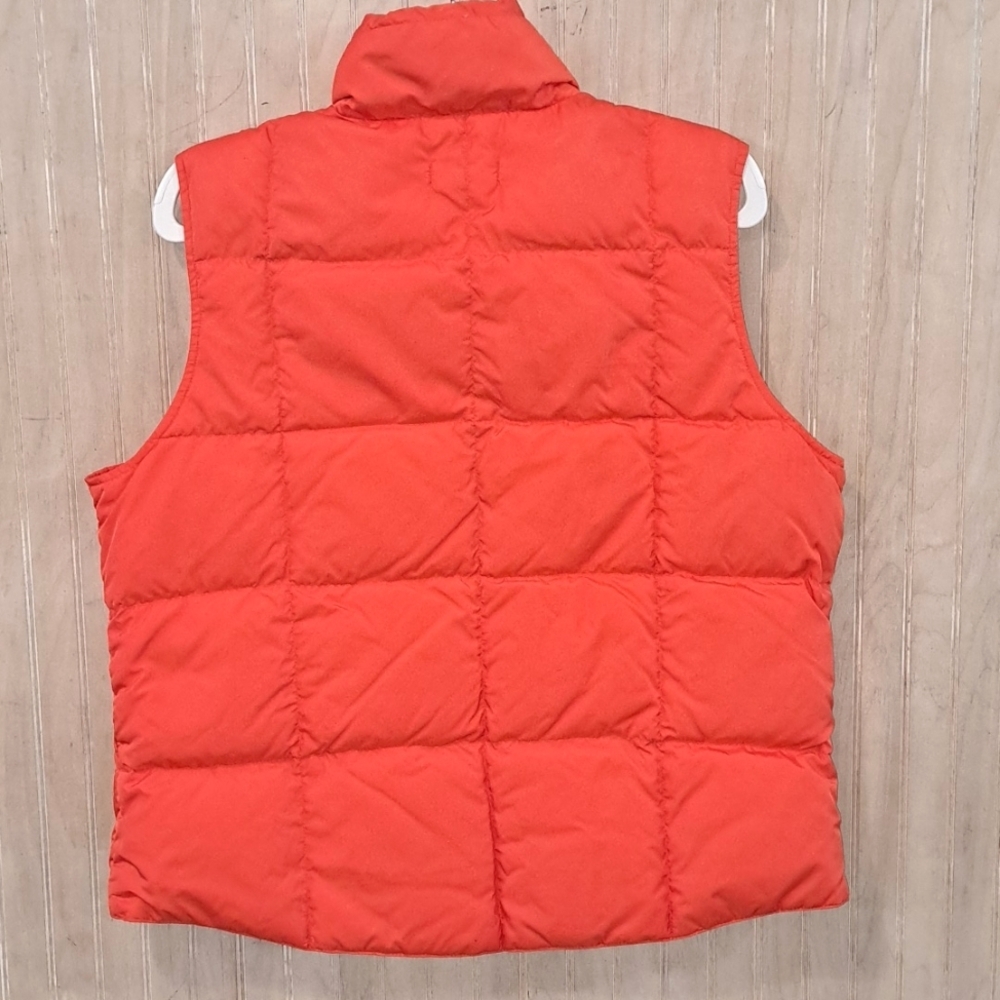 Lands End Goose Down Puffer Quilted Vest Snap Buttons Fitted Outdoor Jacket - Picture 4 of 6